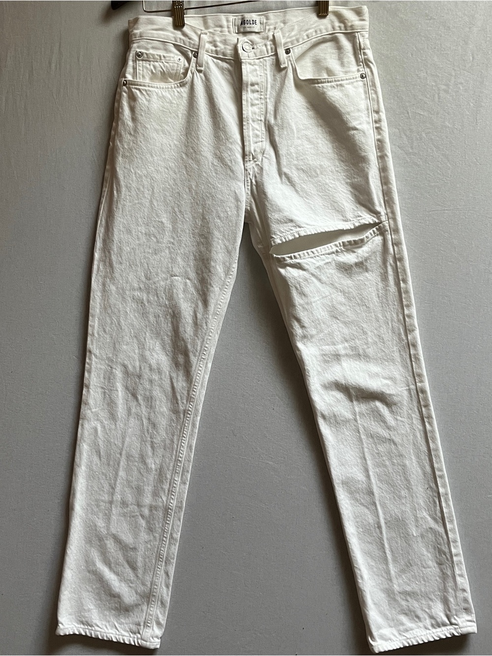 AGOLDE Lana Slice Straight Leg Jeans in Element White Size 28